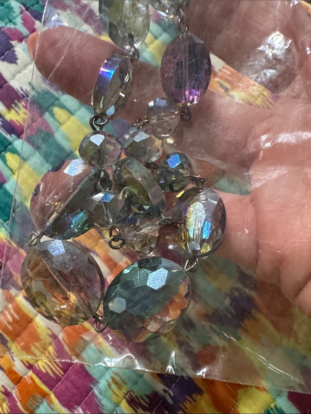 Long crystal necklace gorgeous beads new in package